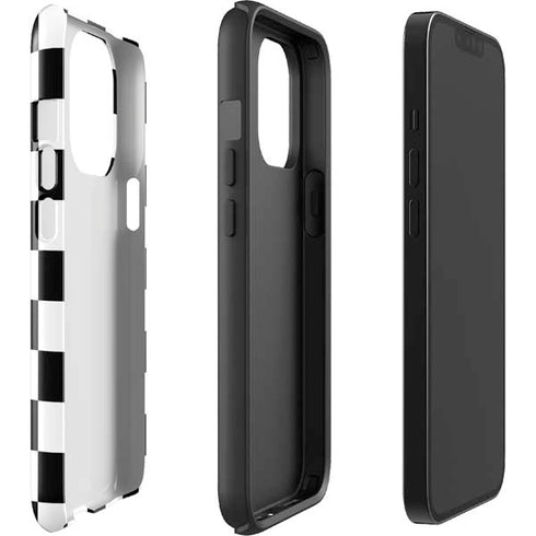 Black and White Checkered iPhone 15 Pro Impact Case